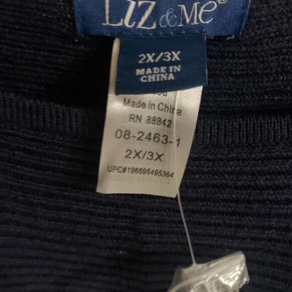 Liz & Me Soft Knit Striped Poncho 2x/3x - Picture 4 of 5